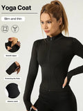 Professional Elastic Quick-Drying Sports Jacket Women'S Spring and Summer Yoga Top Tight Slimming Running Cycling and Fitnes