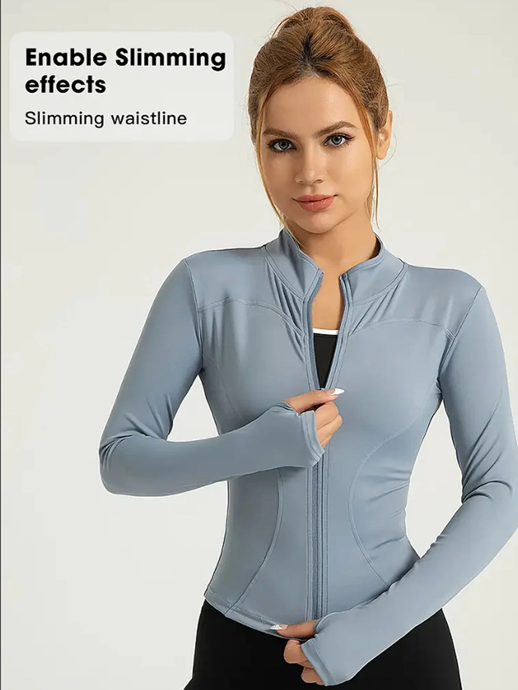 Professional Elastic Quick-Drying Sports Jacket Women'S Spring and Summer Yoga Top Tight Slimming Running Cycling and Fitnes